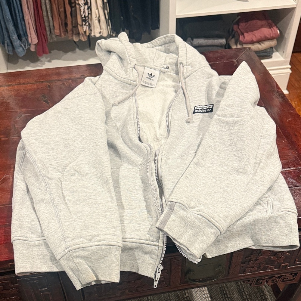 Adidas Men's Light Gray Hoodie